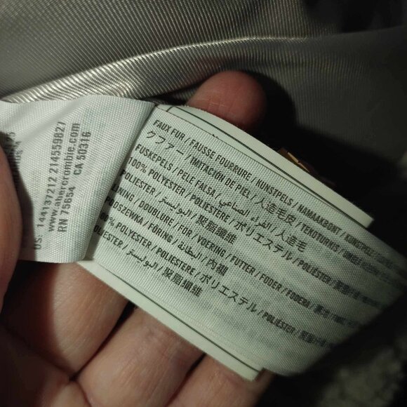 Abercrombie & Fitch The A&F Teddy Coat FLaw S Grunge Mob Wife Heavy Maximalism - Picture 8 of 9